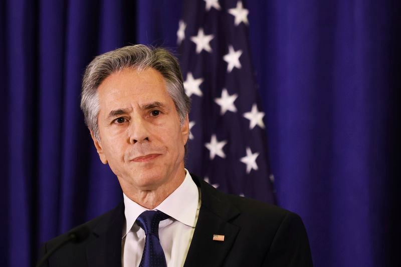 U.S. Secretary of State Antony J. Blinken during a news conference, Friday, Sept. 27, 2024, in New York. (AP Photo/Heather Khalifa)