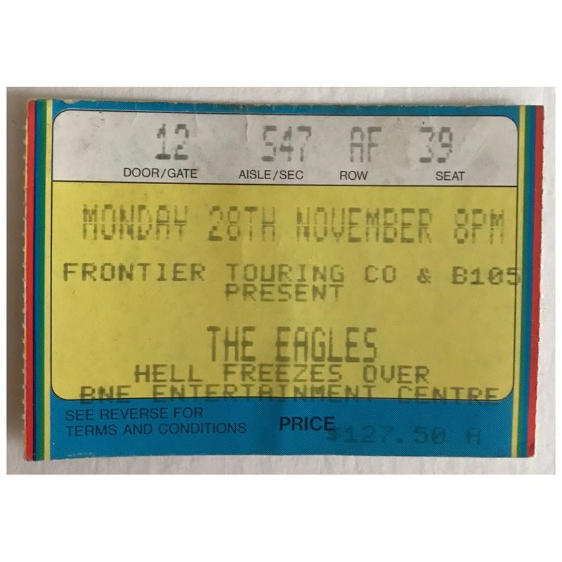 The Eagles broached the $100 mark for tickets in 1995, which at the time created an uproar. EBAY