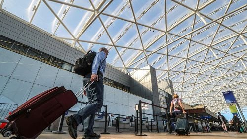 The façade of the North domestic terminal at Hartsfield-Jackson. JOHN SPINK/JSPINK@AJC.COM