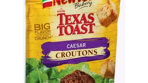 New York Bakery The Original Texas Toast Caesar Croutons feature wheat and rye bread flavored with Parmesan cheese and garlic.