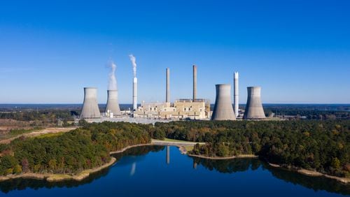 Plant Scherer, a Georgia Power plant. Georgia Power announced a new timeline Monday for phasing out remaining coal-fired power plants, as well as heavy investments in renewables and natural gas to make up the gap. (Elijah Nouvelage for The Atlanta Journal-Constitution)