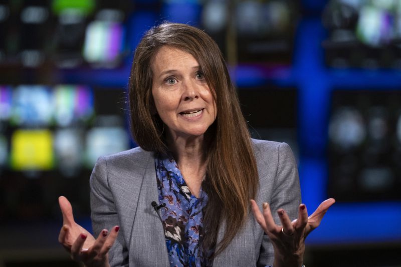 Director of the U.S. Cybersecurity and Infrastructure Security Agency (CISA) Jen Easterly speaks to The Associated Press in Washington, Wednesday, Oct. 2, 2024. (AP Photo/Ben Curtis)