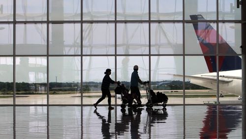 May 16, 2012-Atlanta-The Maynard H. Jackson Jr. International Terminal officially opened its doors today as passengers from around the globe got their first look at the new facility. The first departure from the 1.2 million-square-foot facility was Delta Airlines Flight 295 to Tokyo, Japan. Passengers aboard Delta Flight 177 from Dublin, Ireland, were the first to arrive at the international terminal's 12-gate Concourse F. Construction of the terminal began in the summer of 2008 and the $1.4 billion facility has eight security checkpoint lanes for international departing passengers and five recheck lanes for domestic connecting passengers. VINO WONG / VWONG@AJC.COM