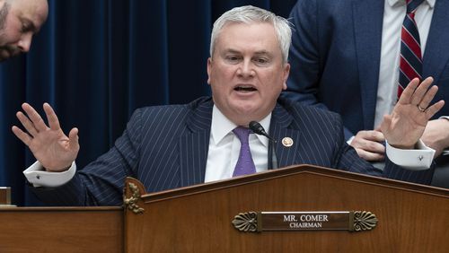 FILE - House Oversight and Accountability Committee Chair Rep. James Comer R-Ky., speaks, Jan. 10, 2024, on Capitol Hill in Washington. Bipartisan legislation introduced in the House would require presidents and vice presidents to publicly disclose tax returns before, during and after their time in the White House. The proposal — led by the unusual pairing of Republican Rep. James Comer and progressive Democratic Rep. Katie Porter — is the latest effort to deliver congressional oversight over presidential ethics as both parties grapple with ongoing congressional probes into their leading candidates for president. (AP Photo/Jose Luis Magana, File)