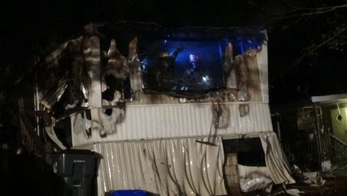 A mobile home on Minnie Puckett Circle NE in Buford was destroyed by a fire Thursday night.
