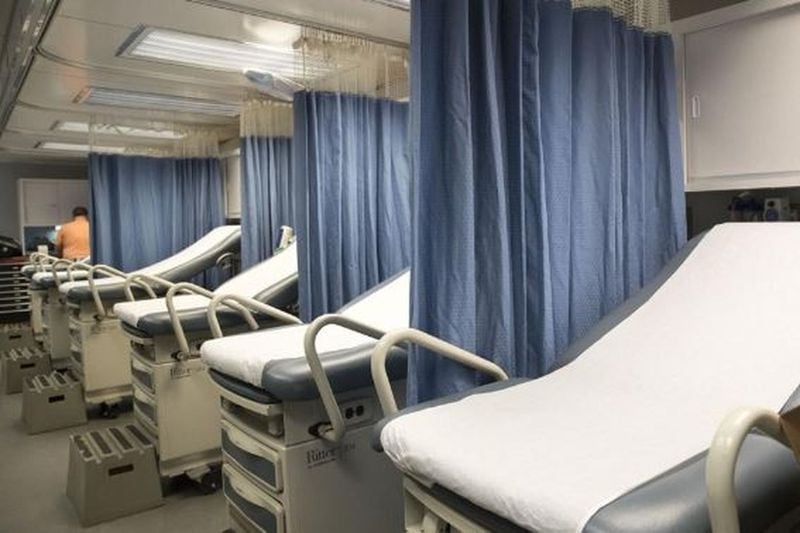 The interior of Carolinas MED-1, a mobile medical facility parked outside Grady Memorial Hospital’s emergency room, before it started up at the end of January.  ALYSSA POINTER/ALYSSA.POINTER@AJC.COM