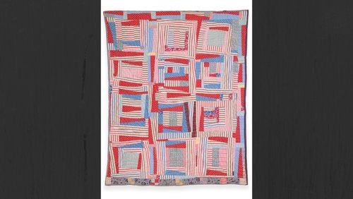 A common abstract quilting pattern "Housetop" is featured in a High Museum show centered on the use of abstraction in traditional quilt-making. Shown here: an unidentified maker's quilt ca. 1940s featuring the housetop pattern.
(Courtesy of High Museum of Art)