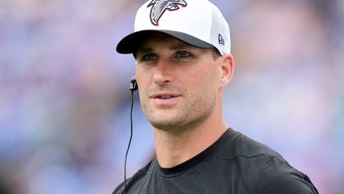 Atlanta Falcons quarterback Kirk Cousins watches during the first half of a preseason NFL football game against the Baltimore Ravens on Saturday, Aug. 17, 2024, in Baltimore. (AP Photo/Stephanie Scarbrough)