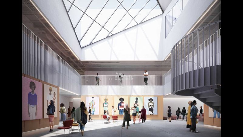 This rendering shows the interior of Spelman College's planned Center for Innovation and the Arts. Image Credit: Spelman College.