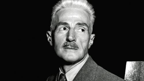 FILE - Novelist Dashiell Hammett, author of "The Maltese Falcon" appears in New York on Nov. 7, 1947. Hammett’s Sam Spade, will be continued by prize-winning crime writer Max Allan Collins. The publisher Hard Case Crime announced Thursday that Collins’ “The Return of Sam Spade” will be released in January 2026, when the Hammett classic featuring Spade, “The Maltese Falcon,” enters the public domain. (AP Photo/EF, File)