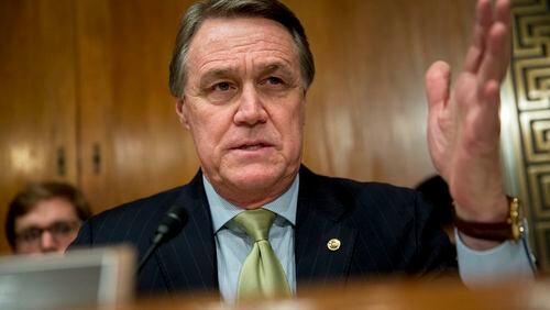 Senator David Perdue, a Republican from Georgia, questions Shaun Donovan, director of the Office of Management and Budget (OMB), not pictured, during a Senate Budget Committee hearing in Washington, D.C., U.S., on Tuesday, Feb. 3, 2015. President Barack Obama's budget plan seeks to spend, tax, regulate and borrow more while sticking U.S. taxpayers with the bill, said the Republican who leads the Senate Budget Committee. Photographer: Andrew Harrer/Bloomberg *** Local Caption *** David Perdue U.S. Sen. David Perdue, R-Ga., at a Senate hearing in February. (Bloomberg/Andrew Harrer)
