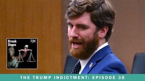 Fulton County prosecutor Donald Wakeford, seen here in 2022, recently defended Fulton's prosecution of former President Donald Trump during a hearing on whether to drop the charges on First Amendment grounds. Wakeford argued that Trump's actions, not his words, created a pattern of criminal conduct. The latest episode of the AJC's "Breakdown" podcast covers the hearing and more. (Hyosub Shin/2022 AJC photo)