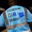 Longshoremen strike at midnight at Bayport Terminal on Tuesday, Oct. 1, 2024, in Houston. (AP Photo/Annie Mulligan)