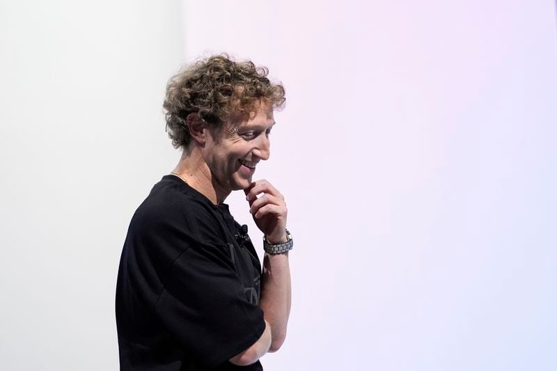 Mark Zuckerberg smiles while speaking at the Meta Connect conference Wednesday, Sept. 25, 2024, in Menlo Park, Calif. (AP Photo/Godofredo A. Vásquez)