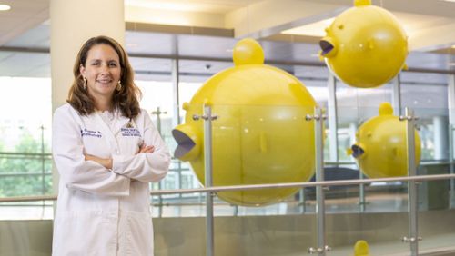 This undated image shows ophthalmologist Megan Collins at Johns Hopkins Children’s Center in Baltimore. (Christopher Myers via AP)