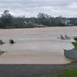 The Savannah River that divides Georgia and South Carolina at a flood stage after Hurricane Helene made its way through Augusta overnight.