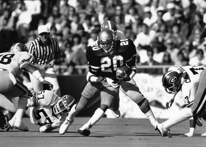 Running back Robert Lavette of Georgia Tech in action against Georgia in 1983 at Grant Field. (AJC file photo)