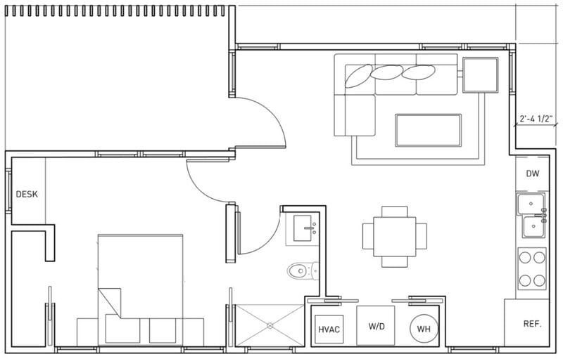 A floor plan for the 500-square-foot "tiny homes" in Clarkston. (Photo: The MicroLife Institute)