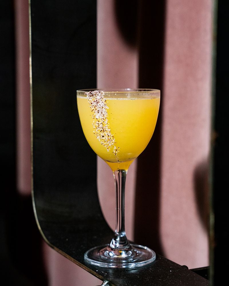 Named for a mythical beast, Aziza's tarasque dragon cocktail has one foot in tropical days and another in crisp evenings. Courtesy of Oliva Restaurant Group