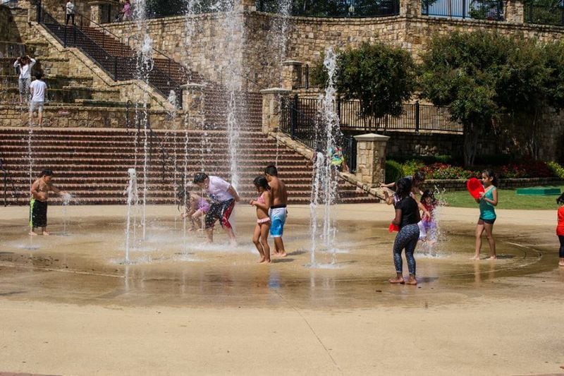 Braselton is accepting proposals for a new water spray park similar to this one in downtown Norcross. Courtesy City of Norcross