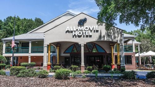Views of the exterior of director Francis Ford Coppola’s All-Movie Hotel in Peachtree City shown on Thursday, July 11, 2024. (Natrice Miller/ Natrice.miller@ajc.com)