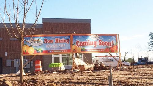 Sprouts Farmers Market is building a new location on Scott Boulevard near Decatur in DeKalb County. Progress is shown Thursday.