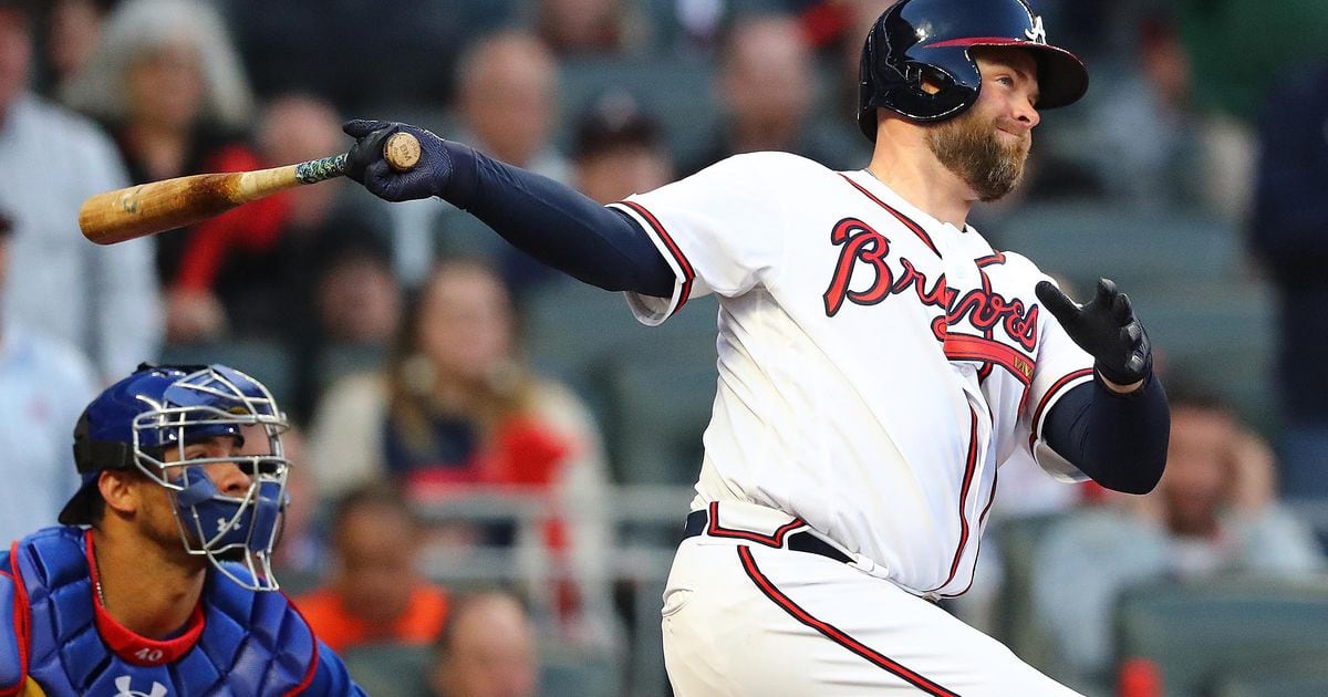 Brian McCann of the Atlanta Braves poses during Photo Day on Friday