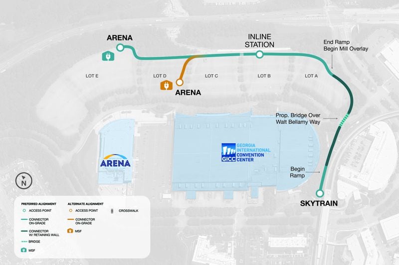 The Glydways pilot program will take riders from the Skytrain to the Georgia International Convention Center and the Gateway Center Arena. 