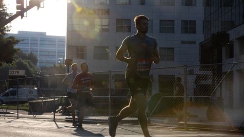 A new study shows that even for older runners, high intensity exercise such as running can keep people mentally fit longer. Runners participate in the 55th Atlanta Journal-Constitution Peachtree Road Race in Atlanta on Thursday, July 4, 2024. (Arvin Temkar / AJC)