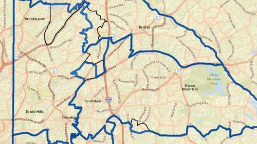 DeKalb County officials released an interactive map of their latest proposal for local redistricting. SCREENSHOT