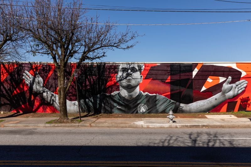 Bigger than life is Josef Martinez now, at least judging by the mural in downtown Atlanta. (Photo by Jacob Gonzalez/Atlanta United)