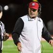 North Gwinnett head coach Eric Godfree on the sideline during the second half against Peachtree Ridge at North Gwinnett high school, Friday, October 13, 2023, in Suwanee, Ga. (Jason Getz / Jason.Getz@ajc.com)