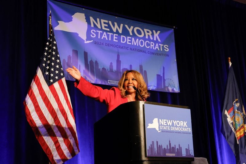 U.S. Rep. Lucy McBath, D-Marietta, is a guest today on the "Politically Georgia" show. On Wednesday, she spoke to New York delegates to the Democratic National Convention.