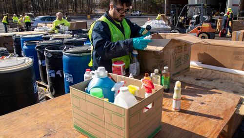 Special COVID-19 measures will be observed to protect participants at Gwinnett's Household Hazardous Waste Collection Day 9 a.m. to 1 p.m. Feb. 20. (Courtesy Gwinnett Clean & Beautiful)
