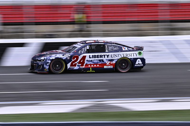 William Byron drives down the front stretch during a NASCAR Cup Series auto race at Charlotte Motor Speedway, Sunday, May 26, 2024, in Concord, N.C. (AP Photo/Matt Kelley)