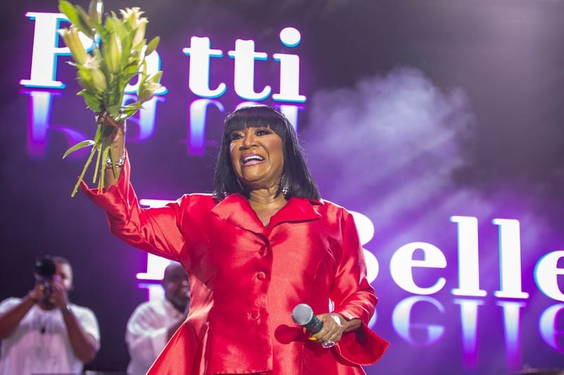 Patti LaBelle singing at her concert at Stockbridge Amphitheater in Stockbridge on Saturday, August 12, 2023. (Katelyn Myrick/katelyn.myrick@ajc.com)