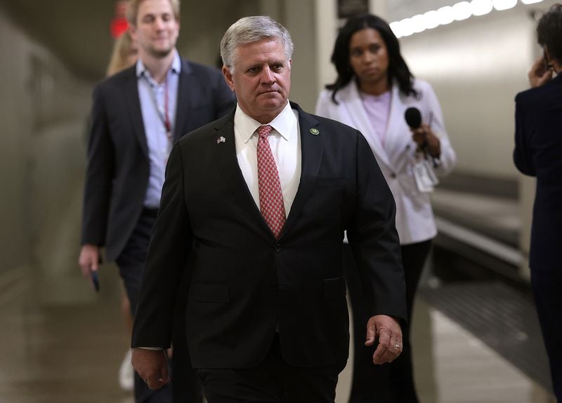 U.S. Rep. Drew Ferguson (R-GA) walks to a House Republican caucus meeting at the U.S. Capitol on Oct. 12, 2023, in Washington, DC. (Win McNamee/Getty Images/TNS)