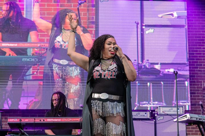 90s R&B group Brownstone performs at the Stockbridge Amphitheater on Saturday, June 8, 2024. Credit: Kymani Culmer for the Atlanta Journal-Constitution