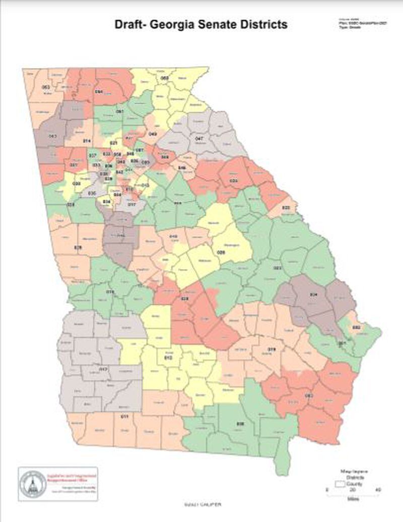Georgia Senate Democrats have released a map of proposed changes to the chamber's districts.