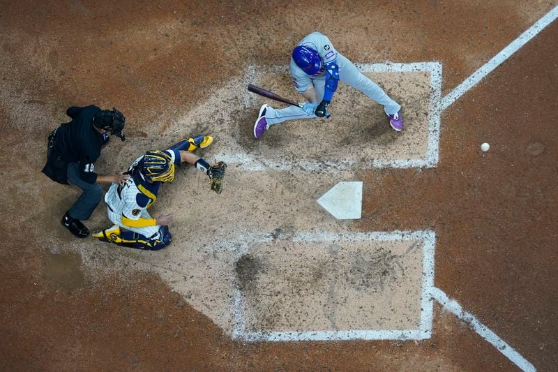 New York Mets' Pete Alonso hits a three-run home run during the ninth inning of Game 3 of a National League wild card baseball game against the Milwaukee Brewers Thursday, Oct. 3, 2024, in Milwaukee. (AP Photo/Morry Gash)