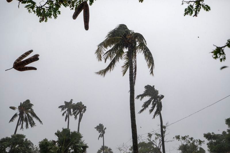 Strong winds hit Kuakata beach on the coast of Bay of Bengal as Cyclone Remal advances in Barisal, Bangladesh, Sunday, May 26, 2024. (AP Photo/Abdul Goni)