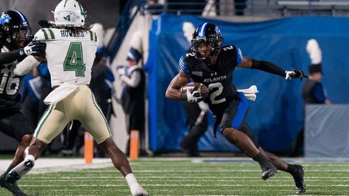 Georgia State's Jamari Thrash caught 10 passes for a school-record 213 yards against Charlotte on Sept. 18 at Center Parc Stadium.