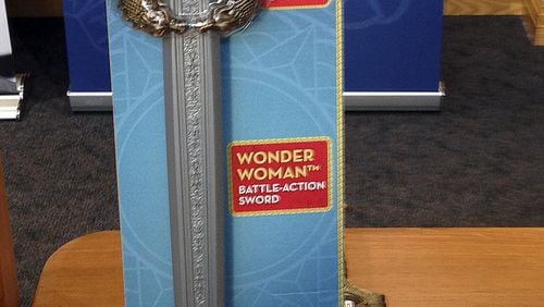 The group says a Wonder Woman “battle sword” has the potential to cause blunt-force injuries. Contributed by Philip Marcelo/AP