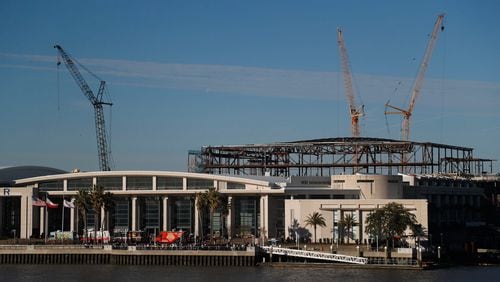 Work continues on the expansion of the Savannah Convention Center on Hutchinson Island.