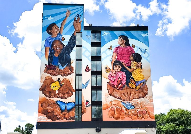Yehimi Cambrón, who created this inspirational mural, is a teacher and DACA recipient.