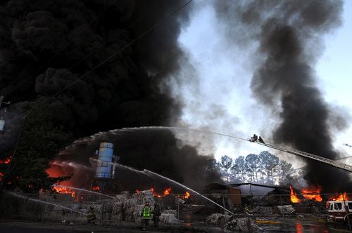 Fulton warehouse fire generates massive smoke plume