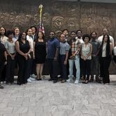 Participants and leaders of the the Technology and Innovation Learning Experience (TILE) program on Monday, June 3, 2024 at Atlanta City Hall. The program gives college entrepreneurs funding, mentorship and training.