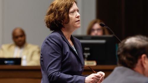 Elizabeth Monyak, an attorney in the Cobb County attorney's office, seen here in April, authored briefings this week seeking to undo a superior court ruling that struck down Cobb County's electoral map. (Natrice Miller/ AJC)