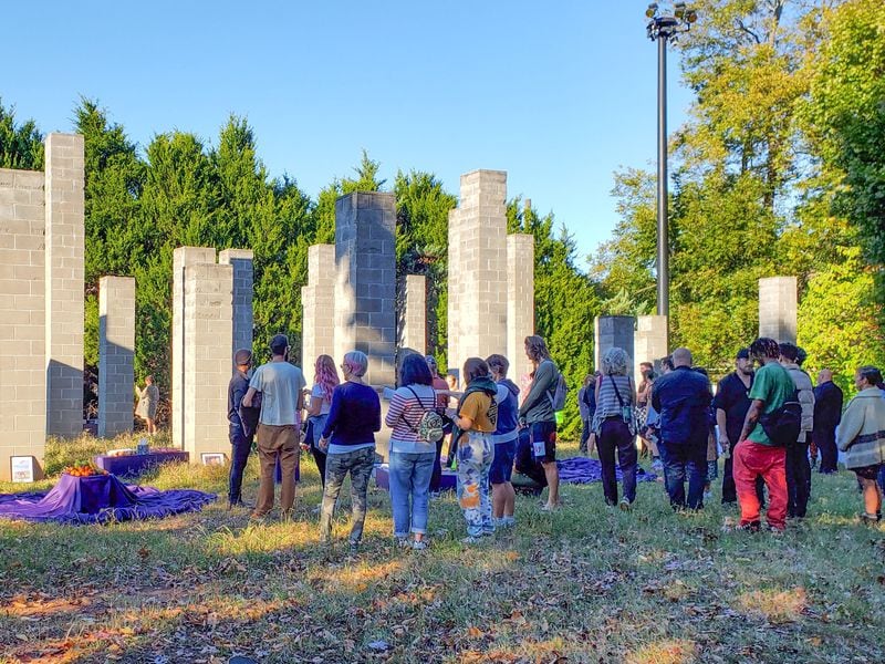 A celebration of life ceremony for Decatur artist Alex Dreher, who found inspiration and connection while visiting the art installation with friends. The ceremony was in 2022, before a park was created around Sol LeWitt's artwork.