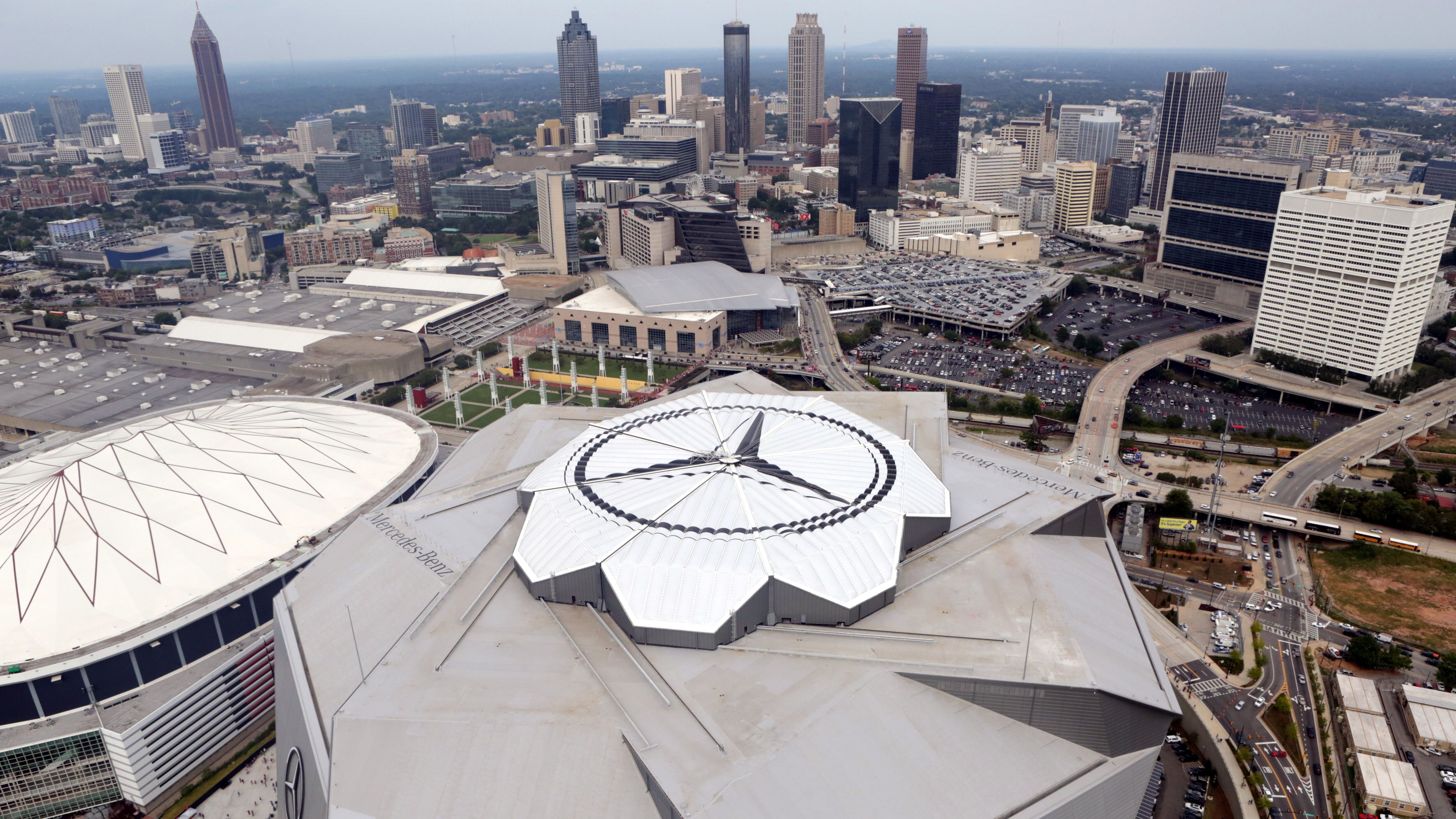 A Bird's-Eye View Of Mercedes-Benz Stadium, Atlanta's Epic NFL Wonderplex